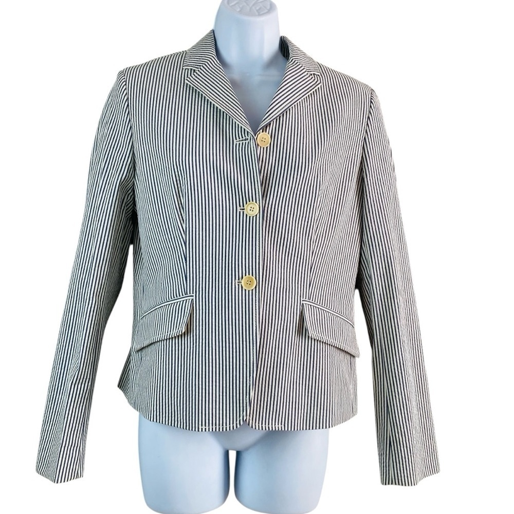 J. Crew Stripped Seersucker 3 Button Blazer Size 6